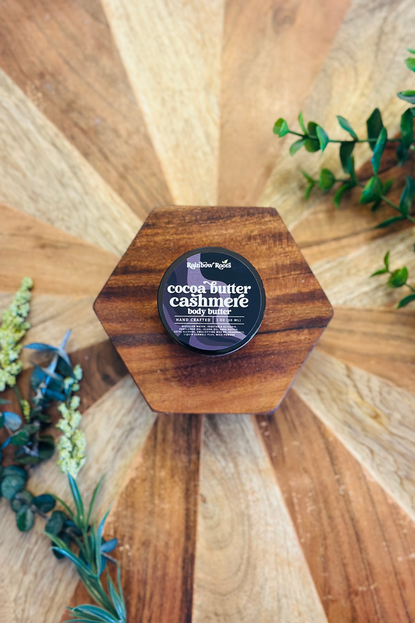 Cocoa Butter Cashmere Body Butter | Handcrafted - Emulsified - Hydrating | 1oz - 4oz - 8oz | Rainbow Roots