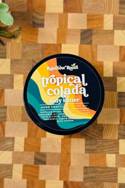 Tropical Colada Body Butter | Handcrafted - Emulsified - Hydrating | 4oz - 8oz | Rainbow Roots