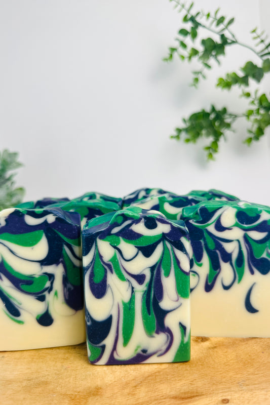 Frosted Berries & Pine | Handcrafted Vegan Cold Process Soap 4oz | Rainbow Roots