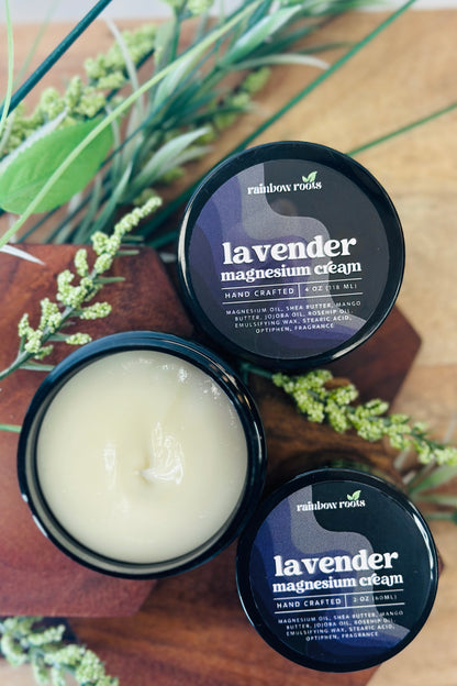 Lavender Magnesium Cream | Handcrafted - Topical - Sleep & Muscle Support | Rainbow Roots