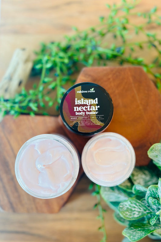 Island Nectar Body Butter | Handcrafted - Emulsified - Hydrating | 4oz - 8oz | Rainbow Roots