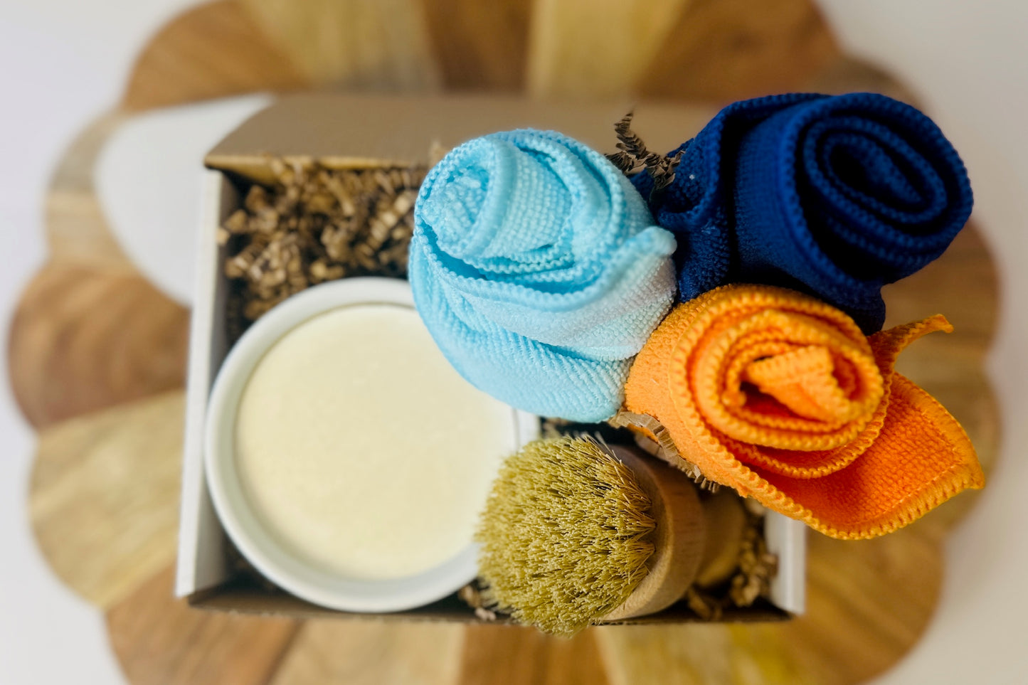 Lather & Linen Dish Soap Gift Set | Lemon Scented - Eco Friendly - Tough on Grease | Rainbow Roots