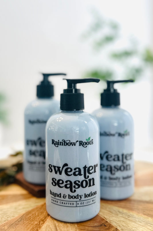 Sweater Season Hand & Body Lotion | Handcrafted - Lightweight - Small Batch | Rainbow Roots