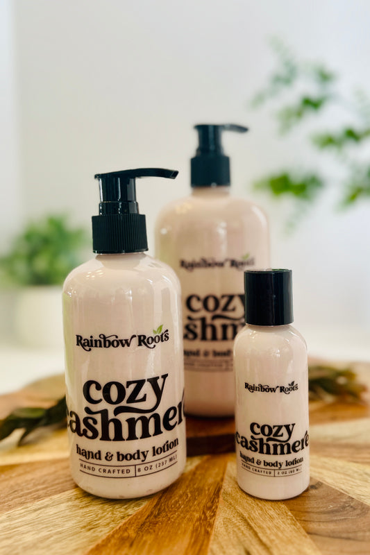 Cozy Cashmere Hand & Body Lotion | Handcrafted - Lightweight - Small Batch | Rainbow Roots