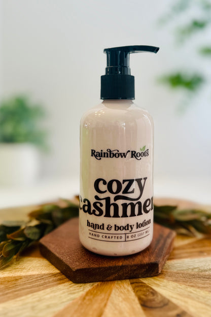 Cozy Cashmere Hand & Body Lotion | Handcrafted - Lightweight - Small Batch | Rainbow Roots