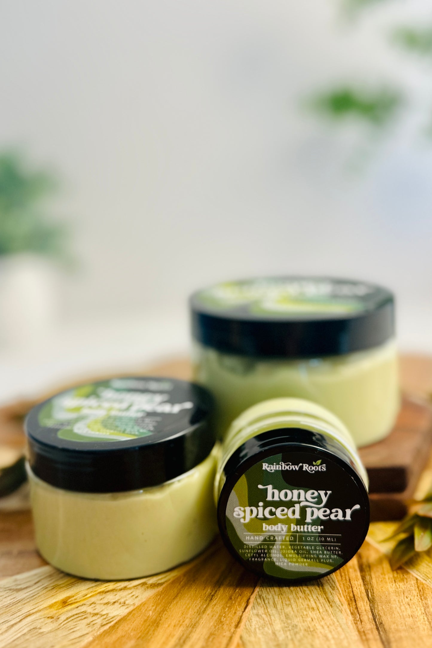 Honey Spiced Pear Body Butter | Handcrafted - Emulsified - Hydrating | 1oz - 4oz - 8oz | Rainbow Roots