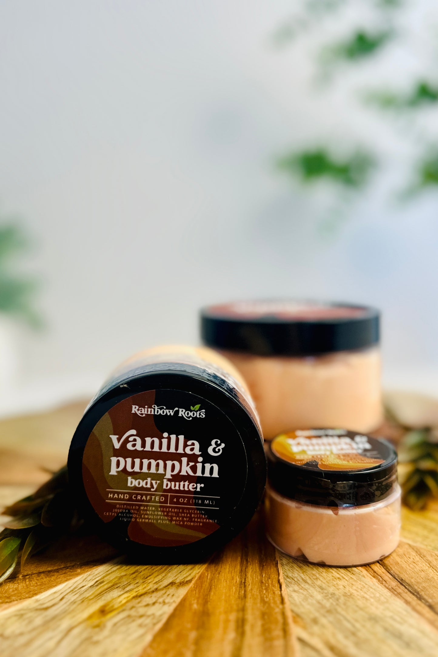 Vanilla & Pumpkin Body Butter | Handcrafted - Emulsified - Hydrating | 1oz - 4oz - 8oz | Rainbow Roots