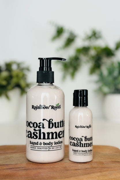 Cocoa Butter Cashmere Hand & Body Lotion | Handcrafted - Lightweight - Small Batch | Rainbow Roots