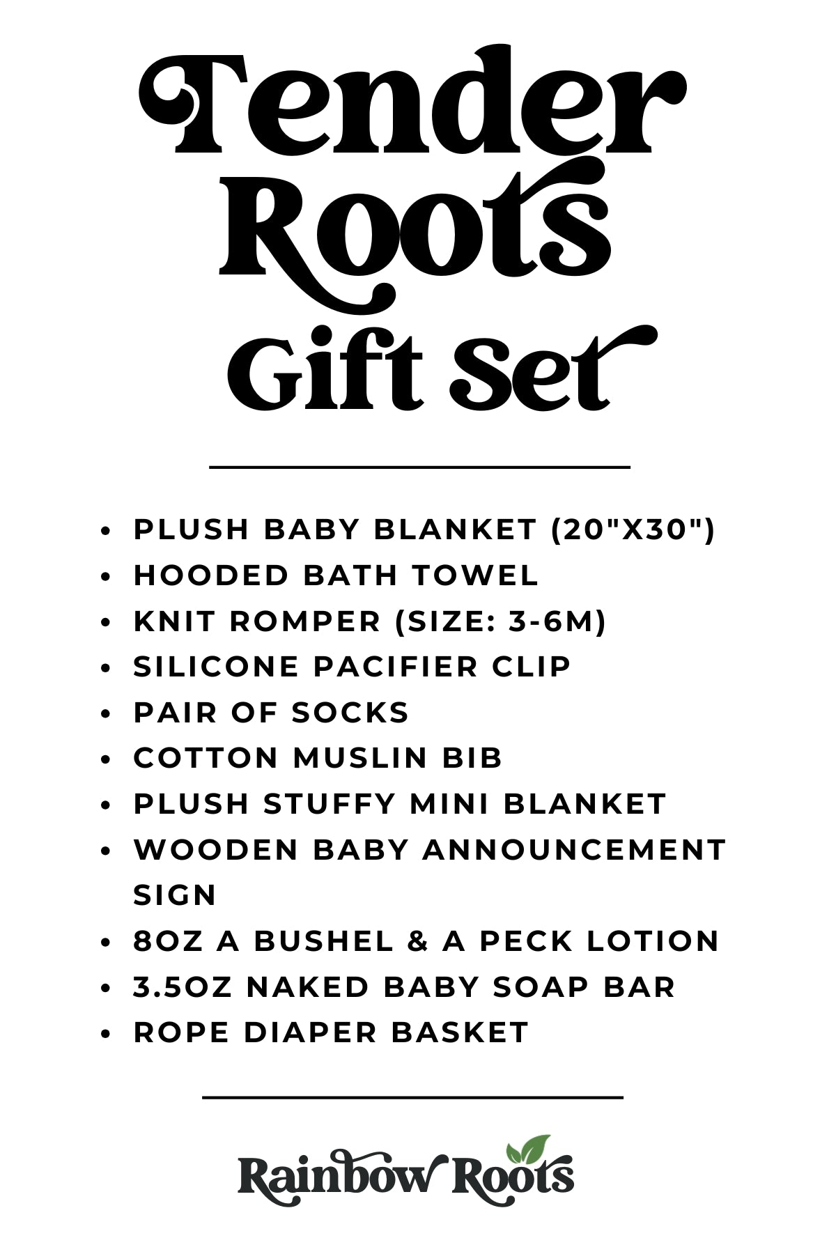 Tender Roots Gift Set | New Baby -  Handcrafted - Handcurated | Rainbow Roots